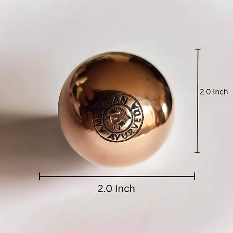 2 Inch 1 Ball Copper Ball on white background with engraved text, used for Bring Integrity and Clear Thinking with Natural Energy