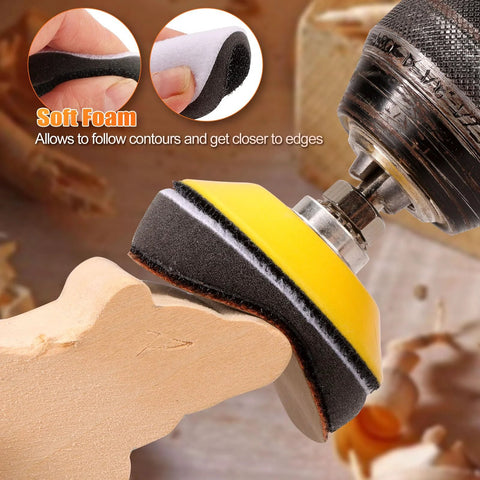 2 Inch Foam Interface Pads 10 Pack With Hook And Loop Buffing Pads for detailing wood with a drill attachment