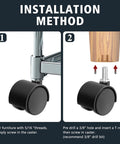 Installation guide for 2 Inch Furniture Casters Set Of 4 With 5/16 Inch Threaded Stems Nylon Wheels Black Swivel Casters