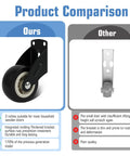 Product comparison of 4 Pack 2 Inch Gate Wheels for Wooden Gates with Side Mount Casters showing features and benefits.