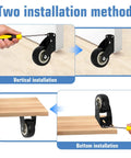 Two installation methods for 4 Pack 2 Inch Gate Wheels For Wooden Gates With Side Mount Casters Anti Sag Door Bottom Support