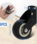4 Pack 2 Inch Gate Wheels For Wooden Gates With Side Mount Casters Anti Sag Door Bottom Support Smooth Sliding Reduces
