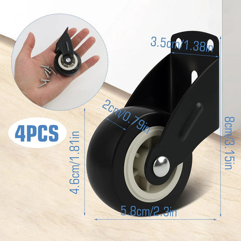 4 Pack 2 Inch Gate Wheels For Wooden Gates With Side Mount Casters Anti Sag Door Bottom Support Smooth Sliding Reduces