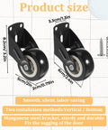 4 Pack Gate Wheels With Anti Friction Casters For Vertical Mount Door Bottom Gates Support, 2-Inch Heavy Duty Metal Casters