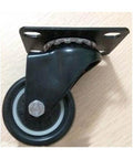 2" inch Heavy Duty Black - Caster Wheel with swivel design and carbon-steel mounting plate for smooth rolling.