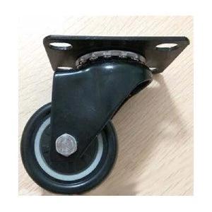 2" inch Heavy Duty Black - Caster Wheel with polyurethane wheel and carbon-steel mounting plate.