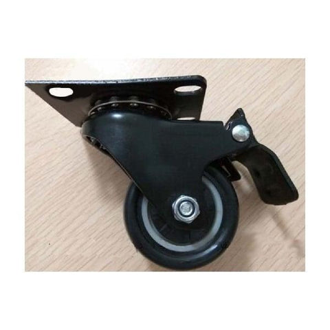 2"Inch Heavy Duty Black Swivel Caster Wheel with Brakes and 220 lbs Load Rating - VXB Ball Bearings