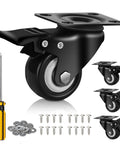 2 inch heavy duty caster wheels set of 4 rated 600 lb total silent swivel casters with locking brakes polyurethane wheels