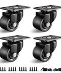 2 Inch Heavy Duty Caster Wheels Set Of 4 With Load Capacity 2200 Lbs Low Center Of Gravity Industrial Swivel Plate Casters