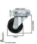 2 Inch Castor Wheels Set Of 4 For Furniture And Carts With Top Plate And Bearing Heavy Duty Swivel Casters
