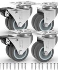 2 Inch Heavy Duty Swivel Casters Set Of 4 With 2 Locking Brakes, Screws Included, Up To 880 Lbs Capacity Per Set
