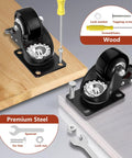 Image of Two Inch Heavy Duty Caster Wheels Set Of Four With Brakes Locking Industrial Swivel Top Plate Casters, tools included