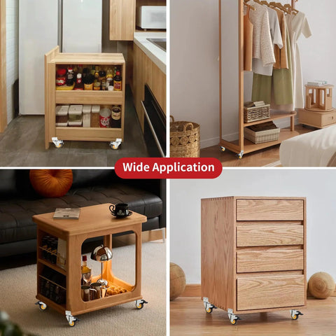Side Mount Casters With Brake 2 Inch L Shaped Small Caster Wheels Set Of 4 on furniture showcasing wide application