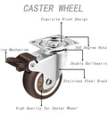 Heavy Duty 2 Inch Caster Wheels Set of 4 with Locking Casters for Carts, showing locking mechanism and swivel feature.