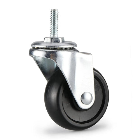 2 Inch Locking Swivel Casters Set Of 4 With 1/4-20 Threaded Stem For Wire Shelving Racks Heavy Duty Steel Wheels Max Load 400 Lbs