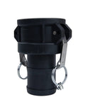 2 Inch Poly Camlock Fittings Built Tough Type C Female Coupler To 2 Inch Hose End With Camlock Gasket, Corrosion Resistant Polypropylene