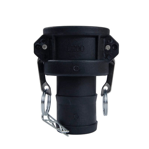 2 Inch Poly Camlock Fittings Built Tough Type C Female Coupler To 2 Inch Hose End With Camlock Gasket, Corrosion Resistant Polypropylene