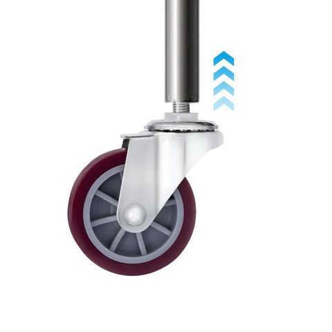 2 Inch Threaded Stem Casters Set Of 4 Heavy Duty Polyurethane Industrial Castors Wheels, swivel caster close-up view