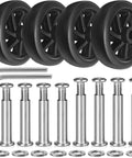 2 Inch Wear Resistant Mute Luggage Replacement Wheels Set with 4 Rubber Swivel Casters Measuring 52 x 18 mm Made from Durable PVC