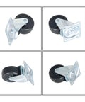 2 Inch Swivel Caster Wheels With Rubber Base And Top Plate Bearing, Heavy Duty 24 Pack, 100 Lb Capacity, side view