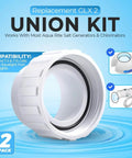 Salt Cell 2 Inch Union Replacement Kit For Chlorine Generators Durable PVC GLX Cell Union Connector For Pool Pumps