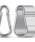 2 Inch Carabiner Clips Set 12 Pack 304 Stainless Steel With Spring Snap Hook Quick Link Clip 207 Lb Capacity for Key Chains