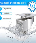 2 Inch Crystal Clear Caster Wheels With Brake And Stainless Steel Housing For Rugged Use Rust Resistant And Waterproof Swivel Castors Transparent Wheel For Modern Look Set Of 4 Suitable For Outdoor Furniture Labs Hospitals And Restaurants