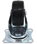 Front view of a single caster from 24 Pack 2 Inch Swivel Casters With Rubber Wheels For Furniture Trolleys And Industrial Use, Heavy Duty Silent Movement