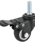 2" inch Caster Wheel 66 Lbs - Brake - PVC M10 Threaded Stem displayed with a swivel mount and upper brake.