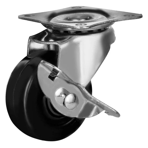 24 Pack 2 Inch Swivel Caster Wheels with Side Brake, Hard Rubber Wheels with Top Plate and Double Ball Bearings, 360 Degree Rotation.