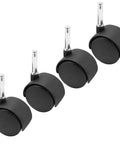 4pcs 2 Inch Swivel Caster Wheels with M8 Grip Neck Stem Heavy Duty Black Nylon Replacement Casters for Furniture Tables Cabinets Shelves and Stands