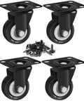 Swivel Plate Caster Wheels Replacement 2 Inch Set Of 4 Heavy Duty Industrial Casters for Furniture with mounting screws