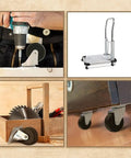 Collage showing use of 24 Pack 2 Inch Swivel Caster Wheels With Hard Rubber Base Top Plate And Bearing, 85 Lbs Per Caster Load Capacity