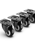 2 Inch Swivel Caster Wheels Heavy Duty 600 Lbs Capacity Pack of 4 Silent Polyurethane Non Marking Replacement Casters in a row