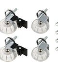 2 Inch Castor Wheels With Brake, Transparent Screw Brake Casters 8x15 Mm Threaded Stem Swivel Caster Set of 4 with Nuts