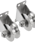 2 Pcs 2 Inch U Groove Wheel, Stainless Steel Groove Wheel Pulley, Heavy Duty U Groove Caster for Wire Rope Rail, DIY, Load Capacity 840 Lb