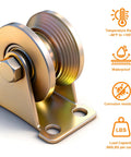 2 Inch V Groove Sliding Gate Wheels Heavy Duty Rigid Casters with galvanized finish, close-up view showcasing corrosion resistance features.