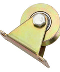 Close-up of 10 Pack 2 Inch Sliding Gate Wheel with V Groove Track Steel Rollers, showcasing steel construction and rust-resistant properties.