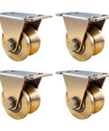 2 Inch V Groove Sliding Gate Wheels Heavy Duty Rigid Casters For Inverted V Track Rails Industrial Roller Set With 2500 Lb Total Load Capacity Four Pack Made From Premium 45 Carbon Steel With Galvanized Finish For Enduring Strength