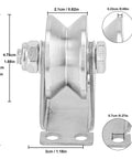 4 Pack 2 Inch V Groove Wheel Pulley Set In 201 Stainless Steel With Screws, 880 Lbs Load Capacity Silent Bearing dimensions
