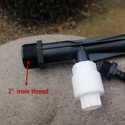 2 Inch Venturi Fertilizer Injector for irrigation systems showing 2 inch male thread and connections