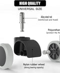 2 Inch Universal Office Chair Wheels Set Of 5 Heavy Duty Rubber Casters White No Noise Polyurethane with alloy steel stem details