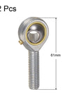 2 Pack POS10 10mm Rod End Bearing With M10x1.5 Right Hand Thread Self Lubricating Joint Includes Jam Nut High Durability Steel Body