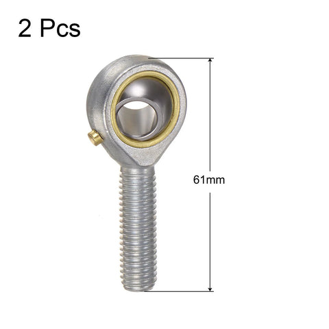 2 Pack POS10 10mm Rod End Bearing With M10x1.5 Right Hand Thread Self Lubricating Joint Includes Jam Nut High Durability Steel Body