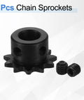2 Pack Size 25 Chain Roller Sprocket 11 Tooth 10mm Bore For ISO 04C Roller Chain C45 Carbon Steel With Black Oxide Finish