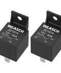 2 Pack JD1914 Car Relay 12V 40A SPDT 5 Pin Waterproof Auto Relay with black housing