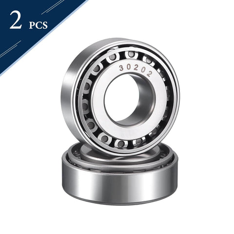 2 Pack 30202 Tapered Roller Bearing Cone and Cup Set, 15mm Bore 35mm OD 12mm Cup Width, Chrome Steel Wheel Bearings, ABEC-3