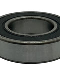 Side view of 2 Pack 6005-2RSH Deep Groove Ball Bearings 25x47x12mm with double rubber seals, chrome steel race.