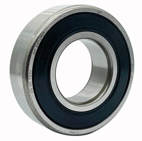 Close-up view of 2 Pack 6205-2RSH Deep Groove Ball Bearings 25x52x15mm Double Sealed with visible double shielding.