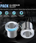 Two Pack Five Eighths Inch To 12mm Adapter Sleeve Bearing Reducer Bushing For Mini Bike Axle Aluminum Alloy CNC Machined 6061 T6